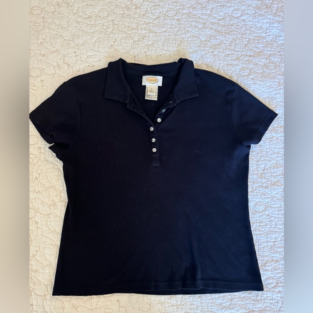 Vintage Talbots Blue Polo Crystal Buttons M